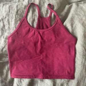 Fleo Maroon Cropped Racerback Tank